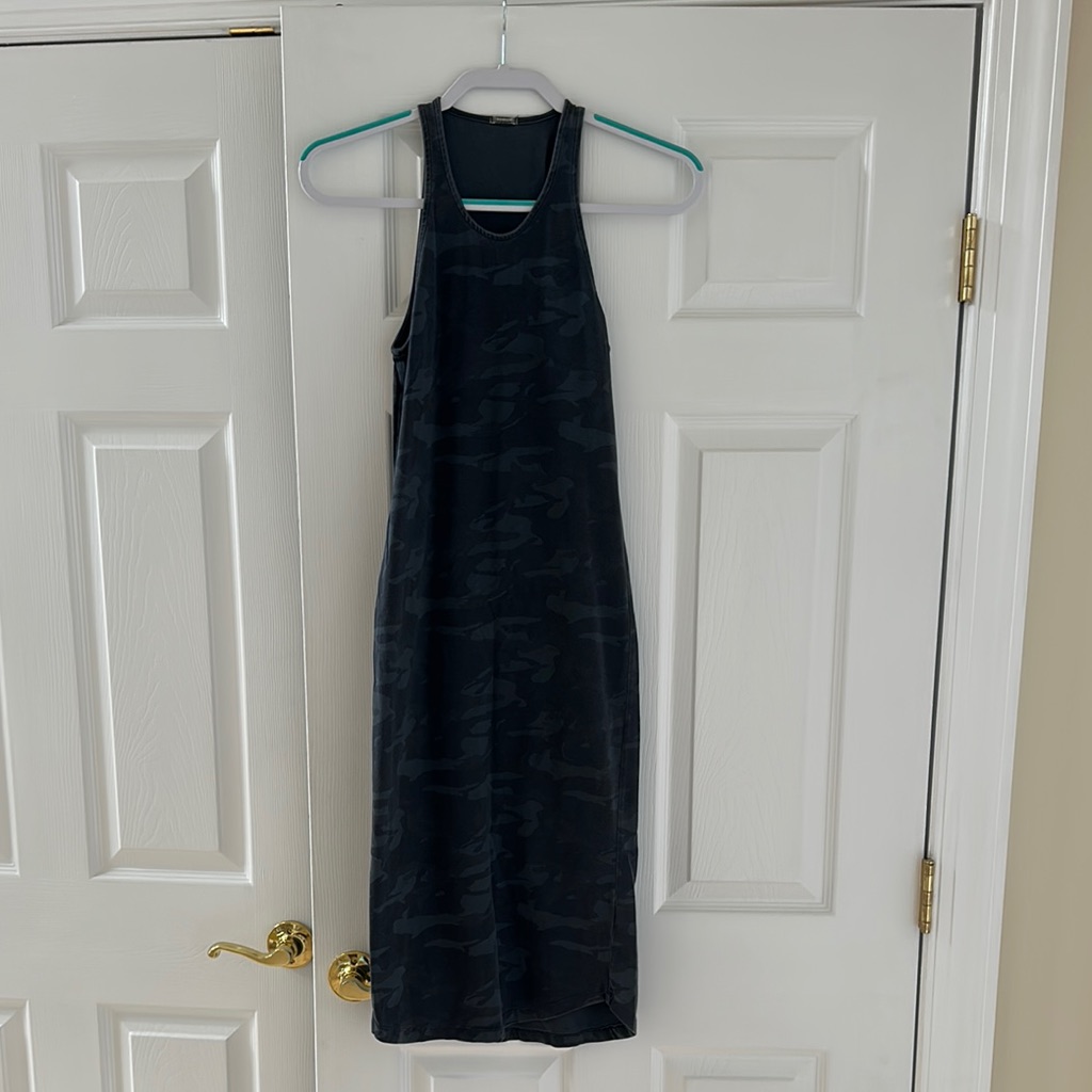 Monrow Charcoal Camouflage Tank Dress